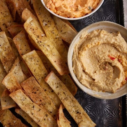 Cava-pita-crisps